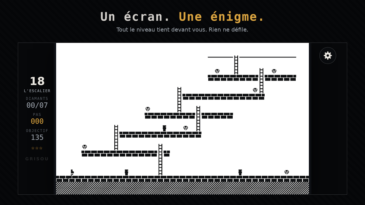 Grisou, niveau 18 « L’escalier » : un écran, une énigme.